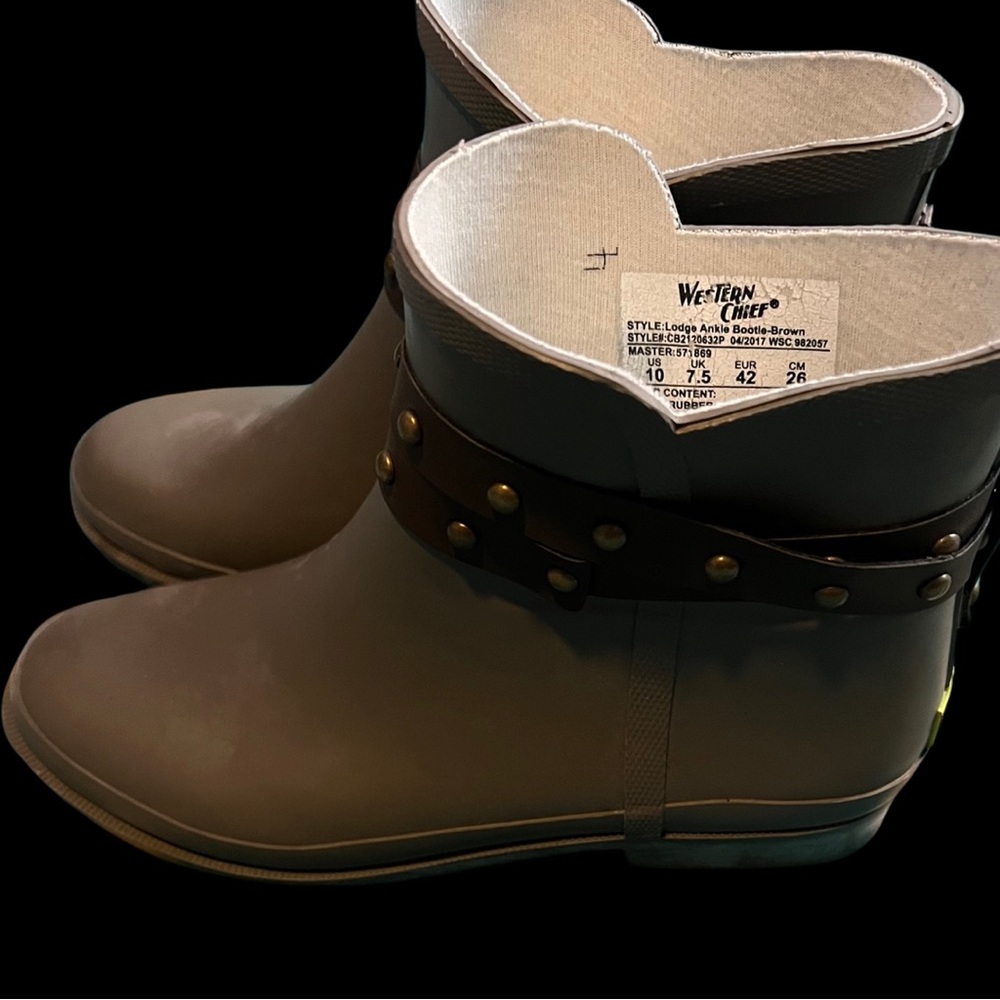 Western Chief Lodge Ankle Rubber Booties | US Size 10 | Gray